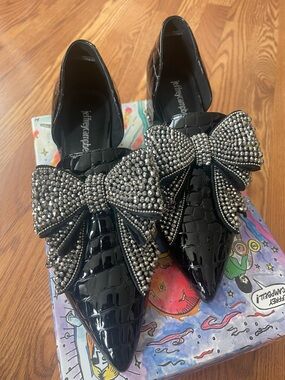 Jeffrey Campbell Valenti-J Black Stone Patent Flats Size 7.5 Never Worn